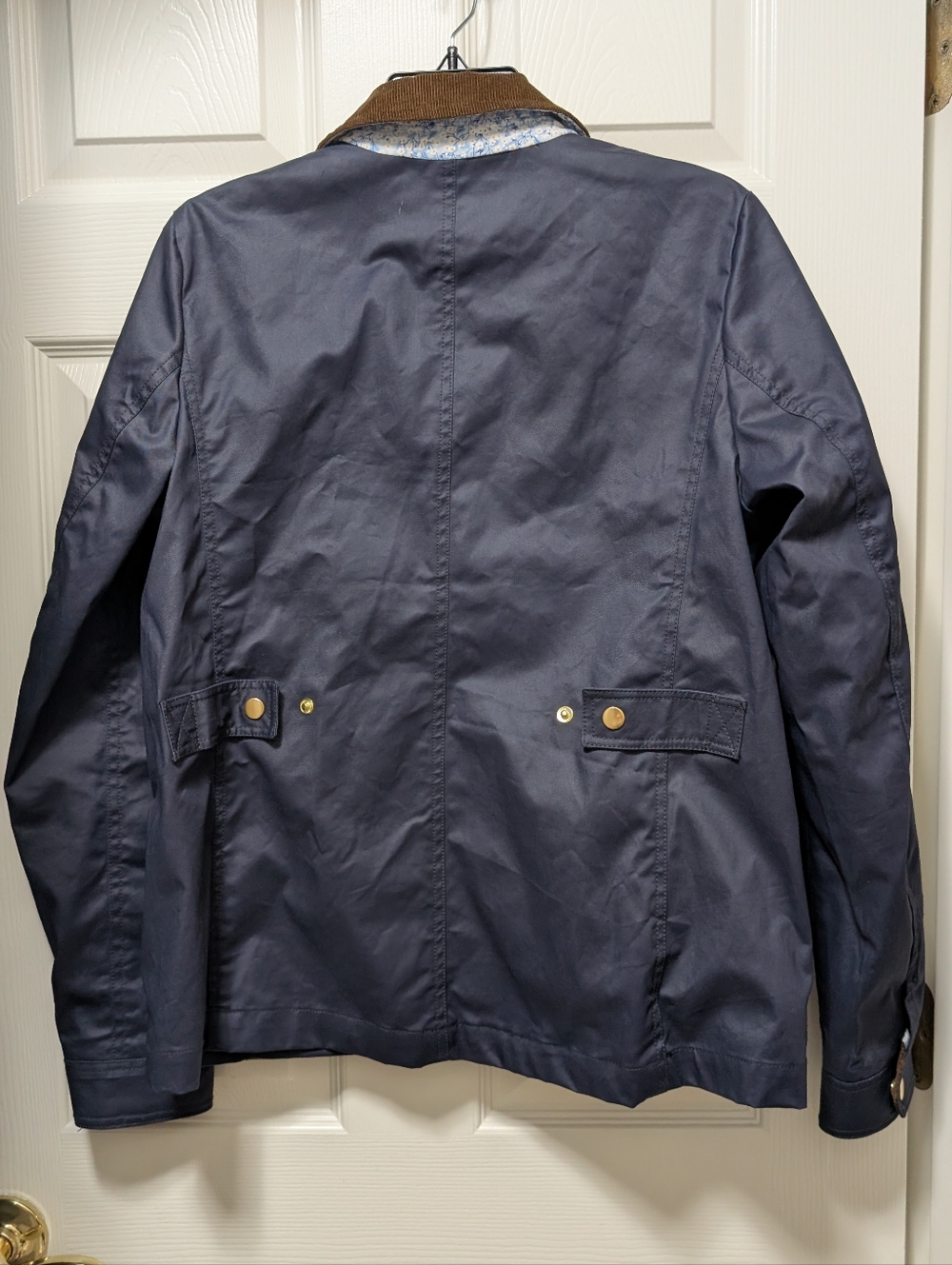 J. Crew Liberty fabric floral Barn Jacket Navy Blue Size ST Small Tall - Picture 5 of 5
